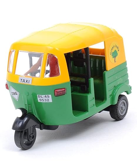 Plastic Cng Auto Rickshaw Toy For Kids Vehicle Model Toy For Kids Pull Back Toys ( 3 Years And Above ) (Auto Rickshaw), Multicolor