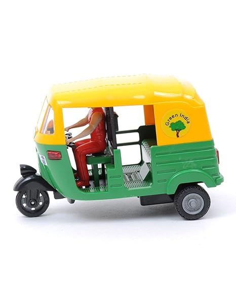 Plastic Cng Auto Rickshaw Toy For Kids Vehicle Model Toy For Kids Pull Back Toys ( 3 Years And Above ) (Auto Rickshaw), Multicolor