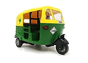 Plastic Cng Auto Rickshaw Toy For Kids Vehicle Model Toy For Kids Pull Back Toys ( 3 Years And Above ) (Auto Rickshaw), Multicolor