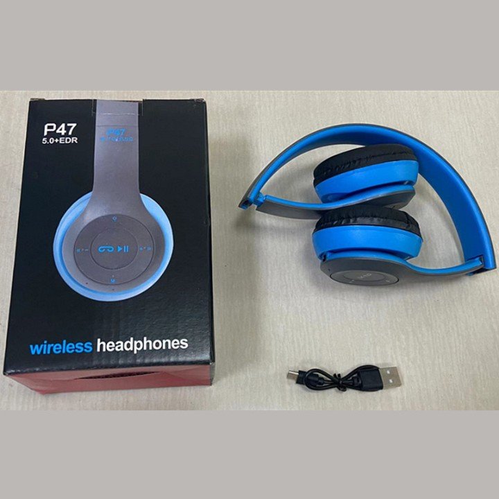 P47 Bluetooth Bluetooth Headphone Over Ear 4 Hours Playback Active Noise cancellation IPX4(Splash & Sweat Proof)