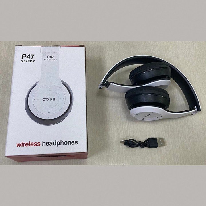 P47 Bluetooth Bluetooth Headphone Over Ear 4 Hours Playback Active Noise cancellation IPX4(Splash & Sweat Proof)