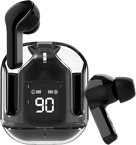 Ultrapods TWS Earbud Transparent Design, 30 Hrs Playtime with Fast 30 Hrs Playtime with Fast Charging Bluetooth 5.313Mm Hd Bass Drivers (Black) - in Ear