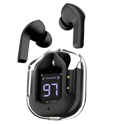 Ultrapods TWS Earbud Transparent Design, 30 Hrs Playtime with Fast 30 Hrs Playtime with Fast Charging Bluetooth 5.313Mm Hd Bass Drivers (Black) - in Ear