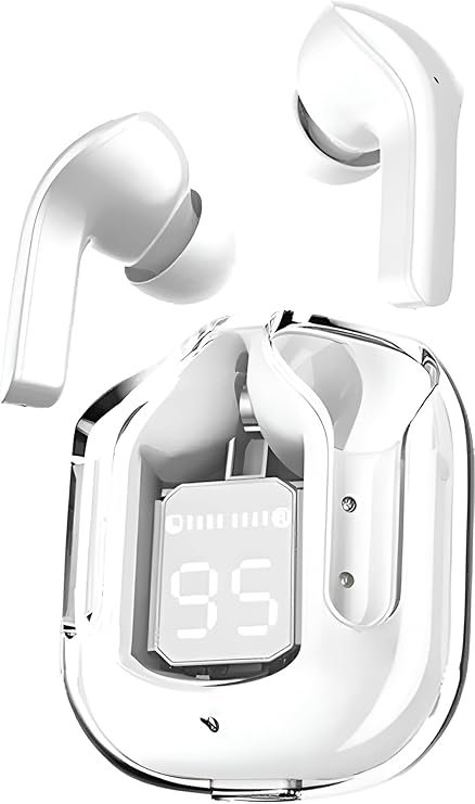Ultrapods TWS Earbud Transparent Design, 30 Hrs Playtime with Fast 30 Hrs Playtime with Fast Charging Bluetooth 5.313Mm Hd Bass Drivers (White) - in Ear