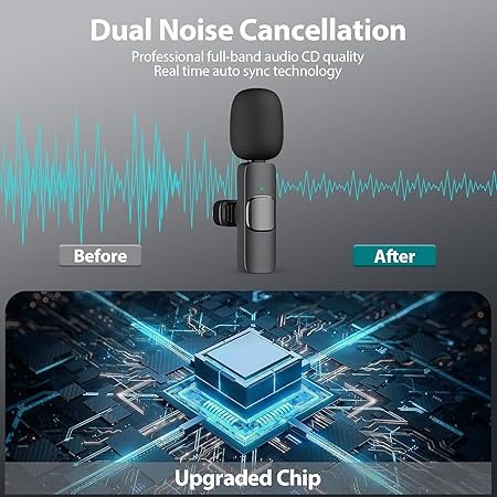 K9 Dual Wireless Lavalier Microphone for All Smartphones | Noise Cancellation Dual Mic Set with Receiver for Recording Interviews, Vlogs, YouTube, Reels