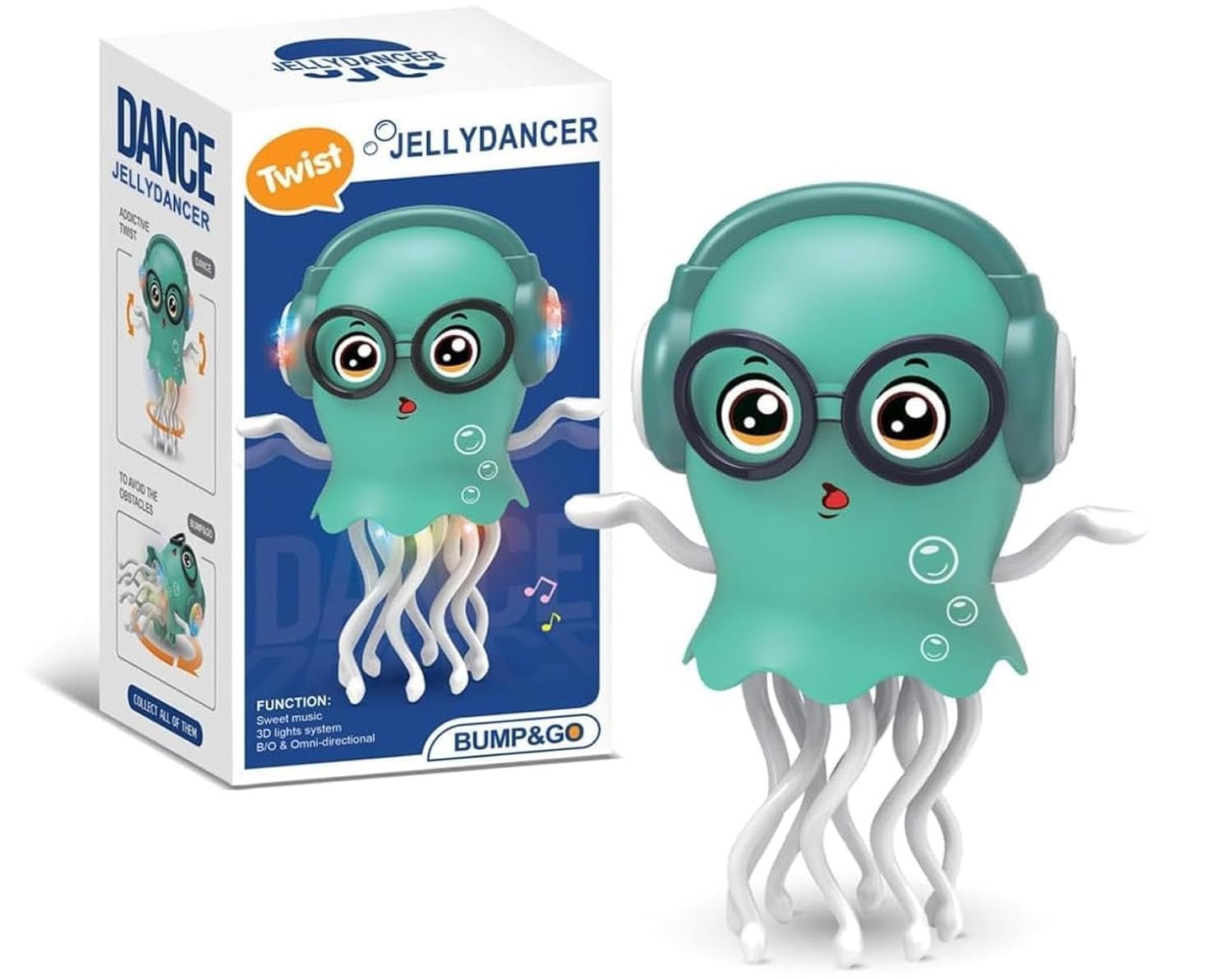 Dancing Jellyfish Toy with Lights & Music – 360° Rotating Tentacles Kids Fun Toy (Random Color, Battery Not Included)