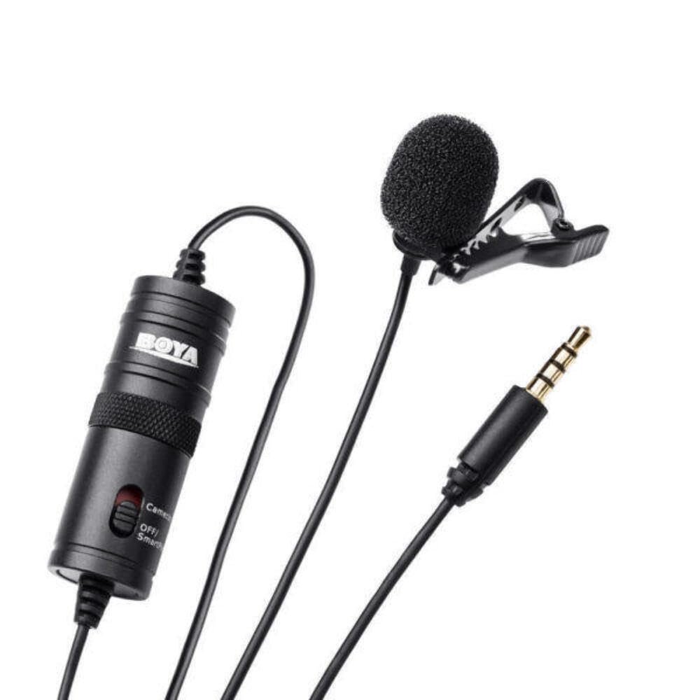 BOYA ByM1 Auxiliary Omnidirectional Lavalier Condenser Microphone with 20ft Audio Cable (Black)