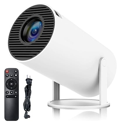 Smart Projector with Android 11 HD Projector 1080P 4K WiFi6 BT Home Theater Video Projector 180° Rotatable Stand Car Keystone Correction for Mobile Phone TV Stick