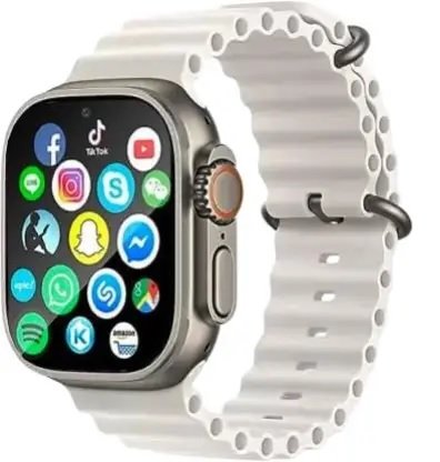 T800 Ultra Smart Watch (White Clour) | Bluetooth Colling And Biggest Display Smart Watch with Bluetooth Calling Smart Watch Wireless Magnetic Charger Fitness Hd Display Smartwatch (Free Size)