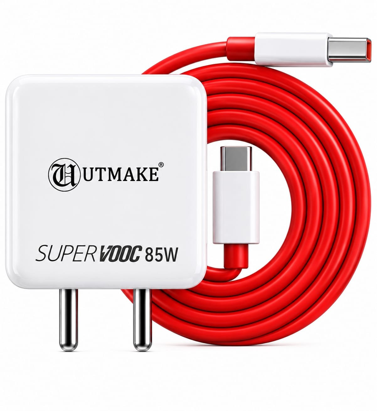 Original 85W SuperVOOC Super Fast Charger | 85W PD Charging Adapter Compatible with, SuperVOOC,More | Supports Dart, Dash, Warp And VOOC Fast Charging