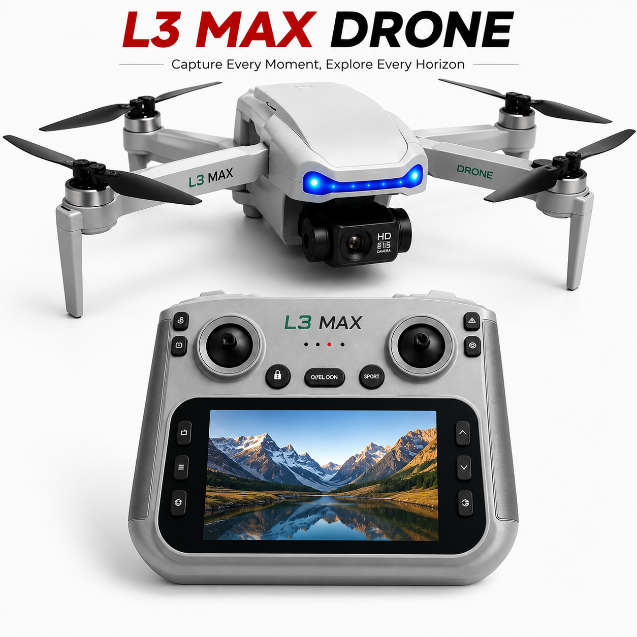 L3 Max GPS 3-Axis Gimbal with 1080p HD Camera | Dual Battery | Long Flight Time | HD Remote And One Key Return
