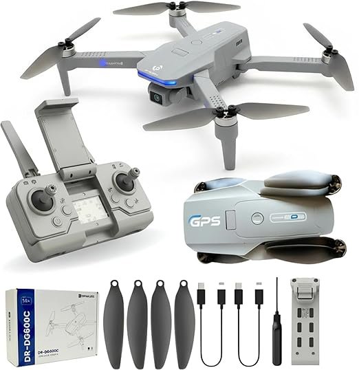 DG-600C GPS Drone 4K Camera with Intelligent Dual Camera, One-Key Take-Off, Stable Flight & 1 Battery (DG-600C)