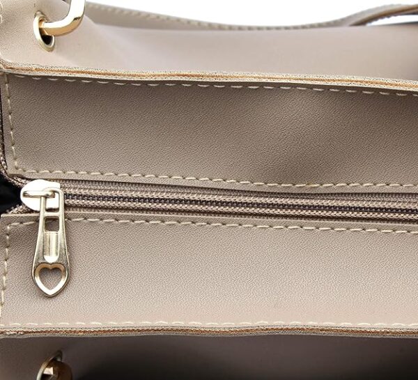 Udyamsales Women's stylish Handbags(1LR-bib) Cream - Image 5