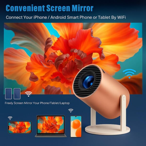 Smarthome Rose 2X Smart Projector, 13.0 Android Projector Embedded on 950S Chip, 1080p & 4k Support, Automatic & 4D Keystone with Netflix, Prime, WiFi & BT, 800P Native, Screen Mirroring - Image 6