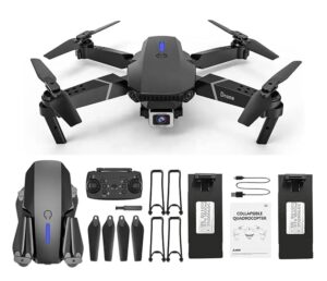Drone with 4k Camera Foldable 1080P E88 HD Drone with FPV Live Video, Smart Gestures Selfie, Altitude Hold, One Key Take Off/Landing, 3D Series Flips, Aerial Code Photography for Kids and Adults.