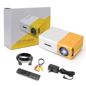 Pro Mini Portable LED Projector with Multiple Interfaces Like AV, Audio, USB, HDMI, Micro SD, Film Projector for Children's, Home Cinema, Compatible with Smartphone/Laptop/PS4/Firestick