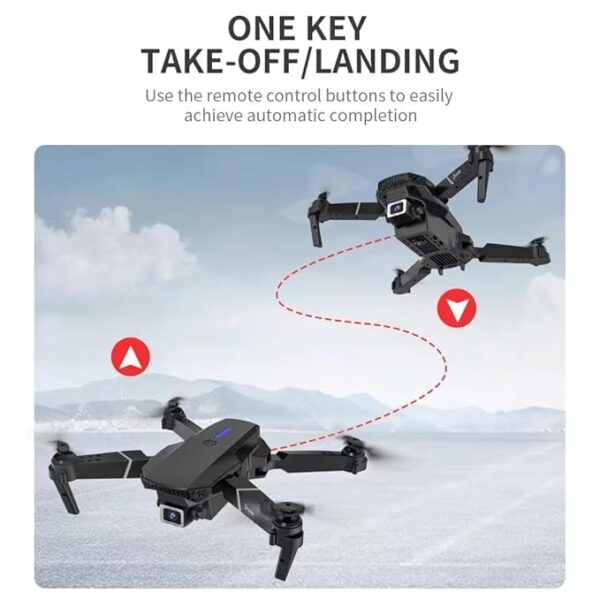Drone with 4k Camera Foldable 1080P E88 HD Drone with FPV Live Video, Smart Gestures Selfie, Altitude Hold, One Key Take Off/Landing, 3D Series Flips, Aerial Code Photography for Kids and Adults. - Image 3