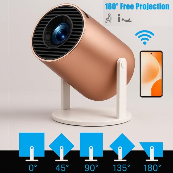 Smarthome Rose 2X Smart Projector, 13.0 Android Projector Embedded on 950S Chip, 1080p & 4k Support, Automatic & 4D Keystone with Netflix, Prime, WiFi & BT, 800P Native, Screen Mirroring - Image 7