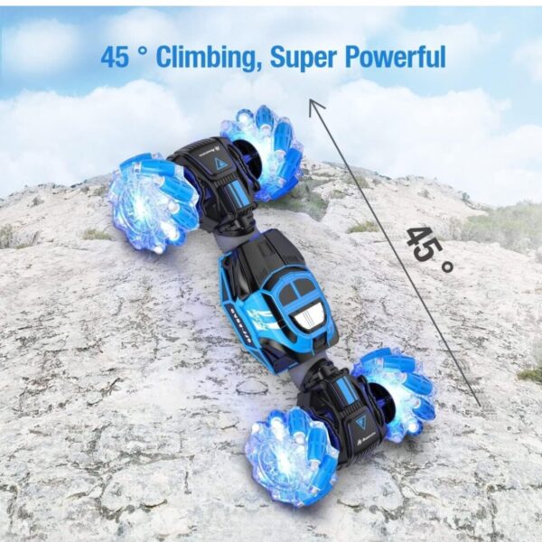 Honestum RC Stunt Car, 4WD 2.4GHz Remote Control Gesture Sensor Toy, Double Sided Rotation, Off Road Vehicle with Lights - (Multi Color) - Image 2