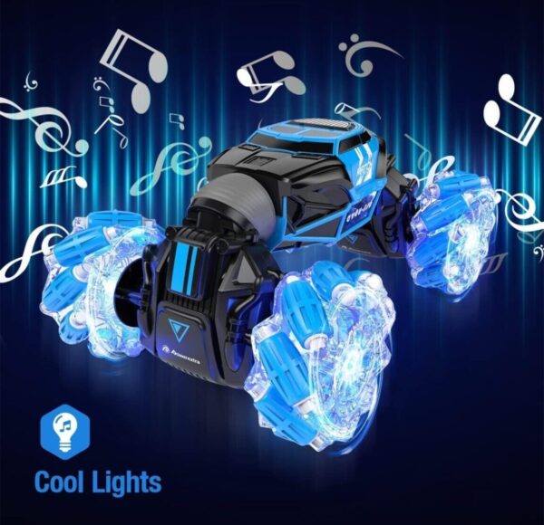 Honestum RC Stunt Car, 4WD 2.4GHz Remote Control Gesture Sensor Toy, Double Sided Rotation, Off Road Vehicle with Lights - (Multi Color) - Image 3